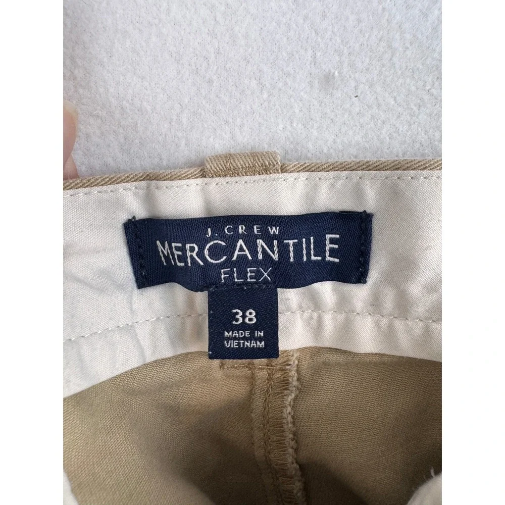 J.Crew Mercantile Men's Chino Shorts 38 Khaki Tan Flex Stretch Preppy Classic